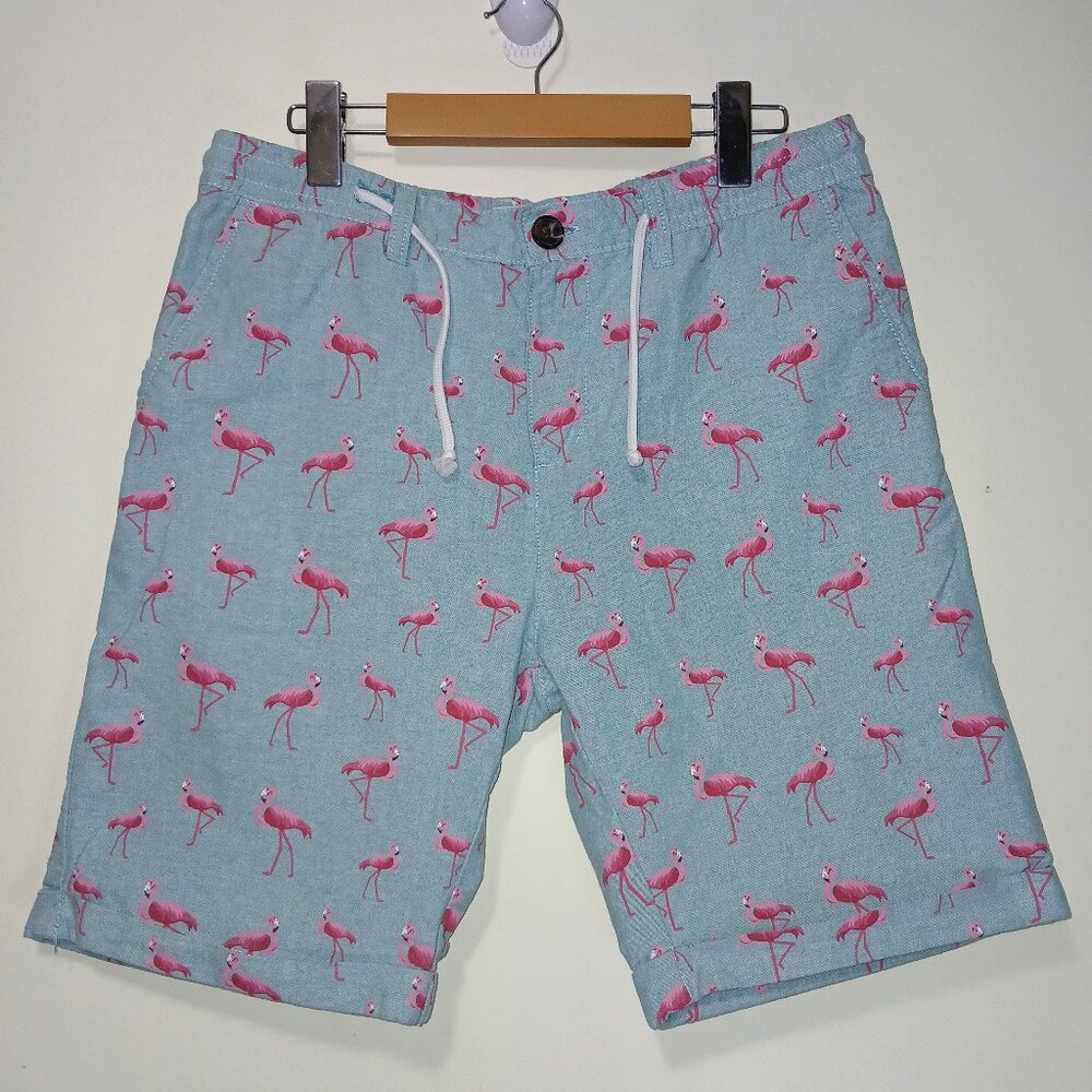 Urban Heritage Resort Men's Flamingo Designed Beach Shorts Size 32